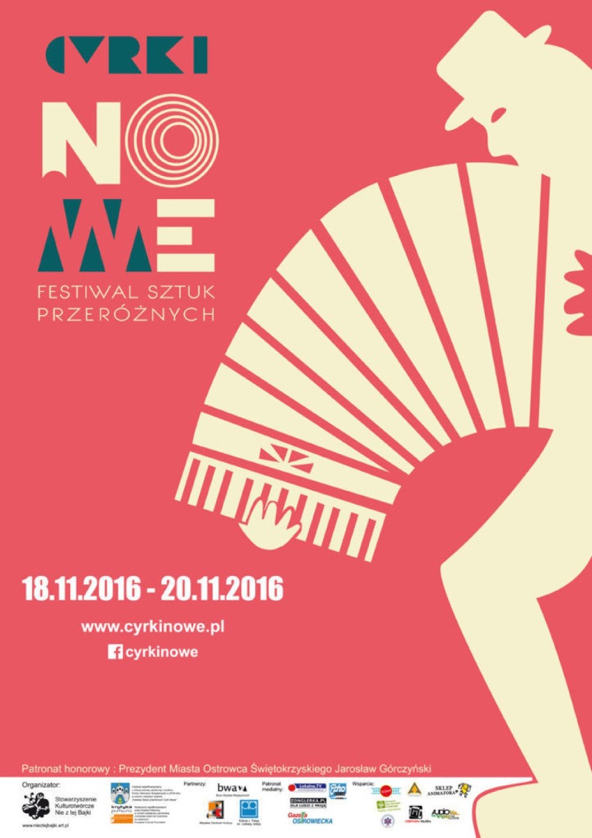 Plakat festiwalu Cyrki Nowe 2016.