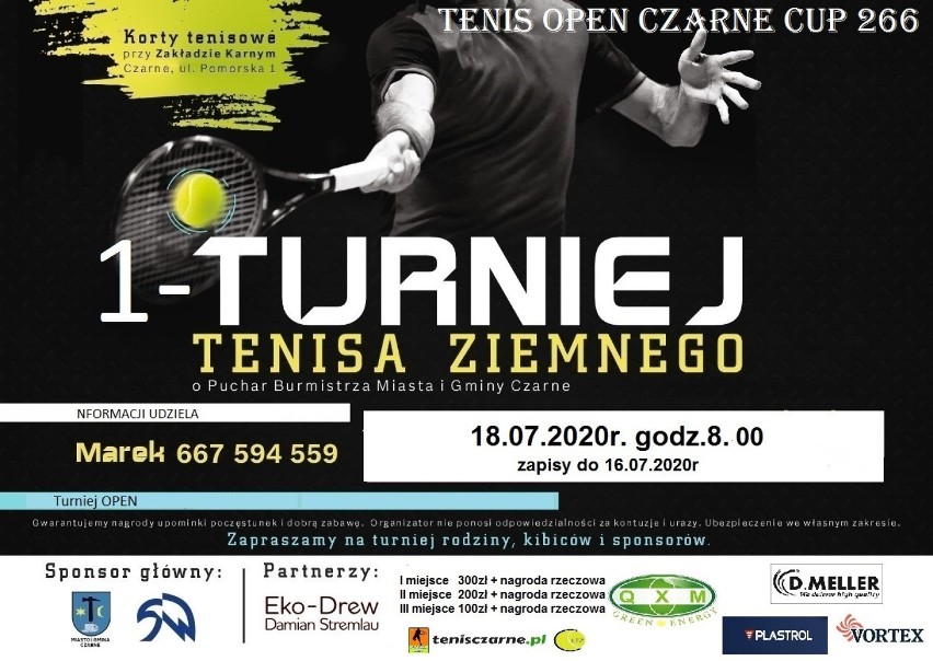Pierwszy Turniej Tenisa Ziemnego o Puchar Burmistrza Miasta i Gminy Czarne