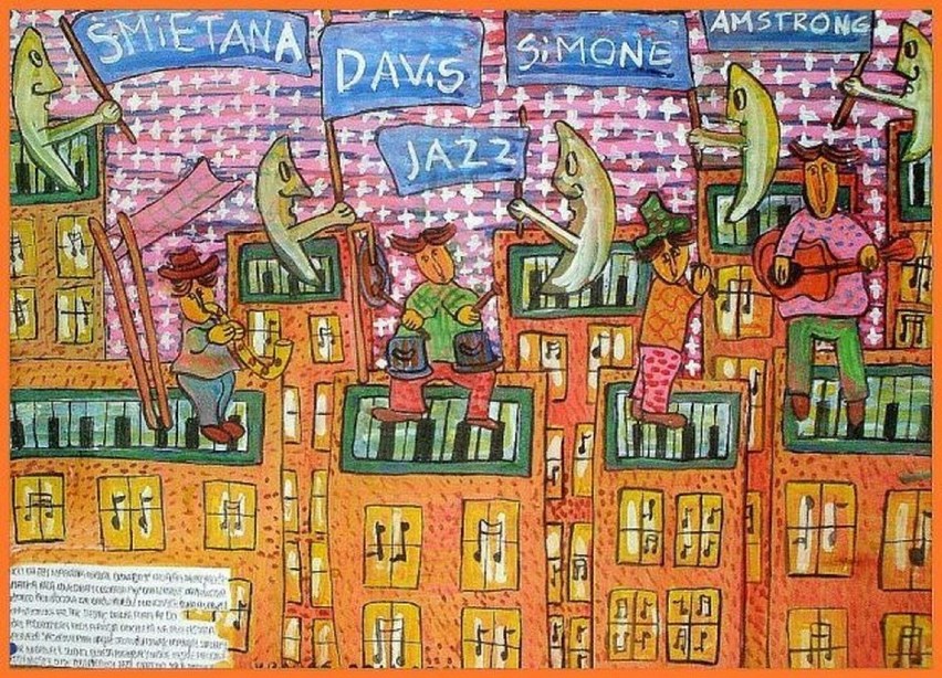 Obraz "Kraina jazzu" z wierszem Don Kochotki. Fot. Marek...