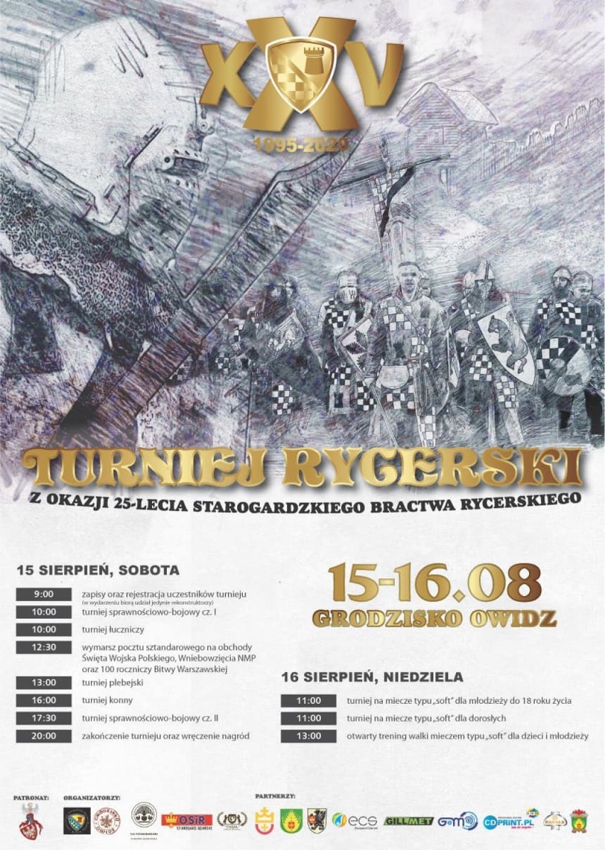 Turniej Rycerski w Owidzu uczci 25. rocznicę powstania Starogardzkiego Bractwa Rycerskiego