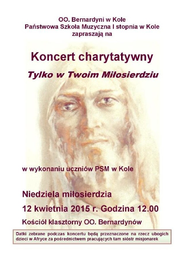 Koncert charytatywny "Tylko w Twoim miłosierdziu"