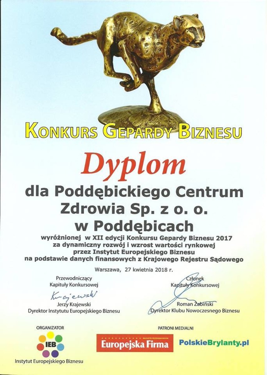 Poddębickie Centrum Zdrowia wyróżnione w XII edycji Konkursu...