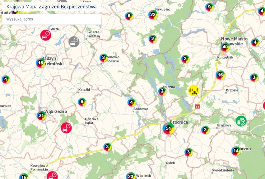 Krajowa Mapa Zagrożeń Bezpieczeństwa - w powiecie brodnickim. Zobaczcie - na zdjęciach - gdzie jest najwięcej zgłoszeń