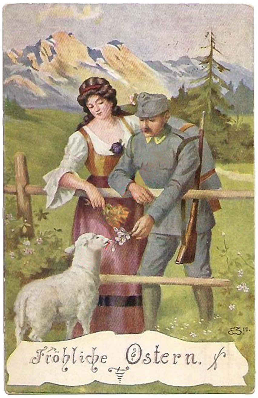 Austriacka świąteczna karta pocztowa z 1915 roku