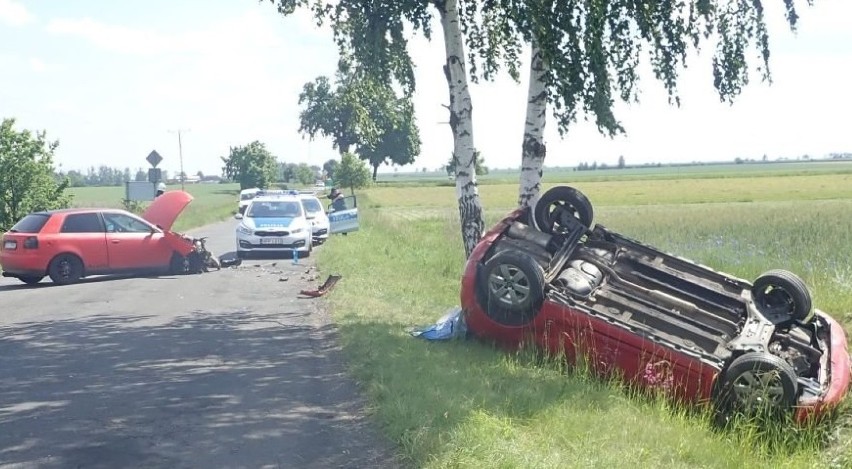 Wypadek na drodze powiatowej między Patoką i Wędziną...