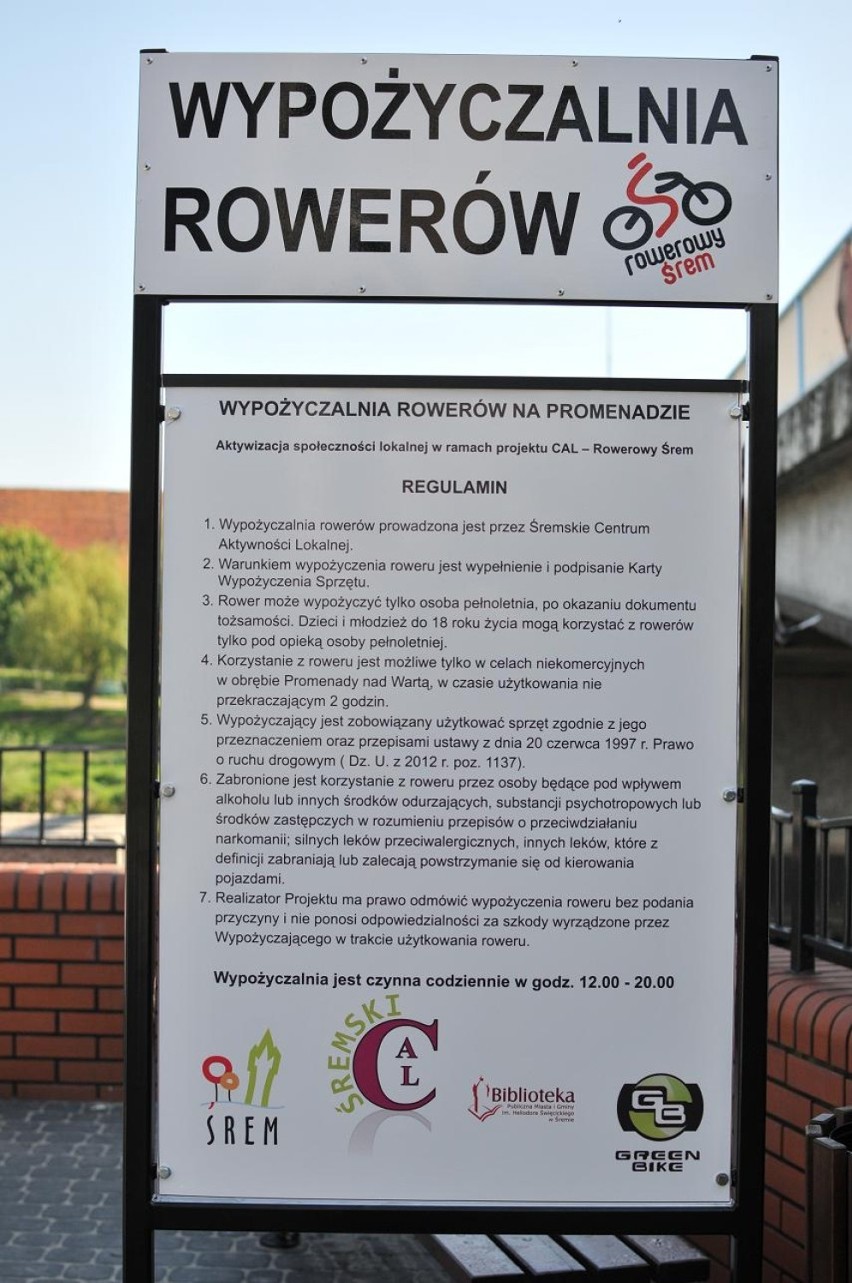 Śrem: wypożyczalnia rowerów ruszyła na promenadzie