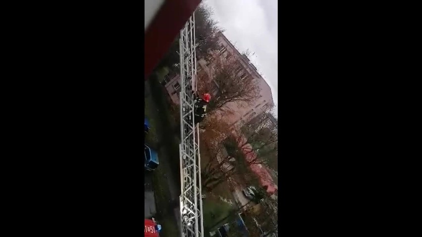Świnoujście - strażacy bohaterzy. Akcja na dachu w wichurę. Zobaczcie wideo z miejsca akcji!