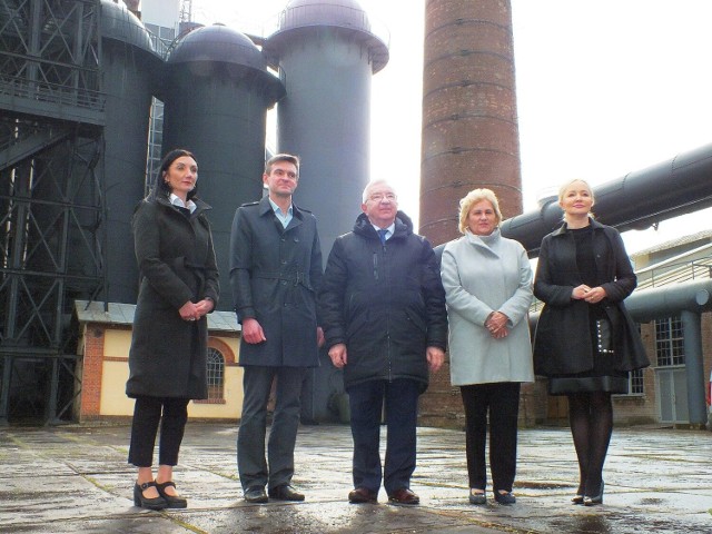 Podczas konferencji, od lewej: Wioletta Sobieraj, Paweł Kołodziejski, Krzysztof Lipiec, Danuta Krępa, Agnieszka Kuś