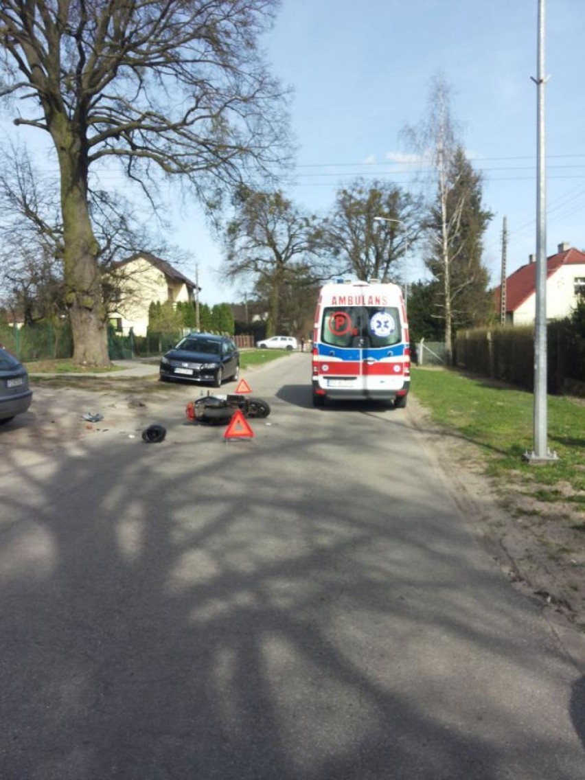 Wypadek motocyklisty w Bolechówku [ZDJĘCIA]