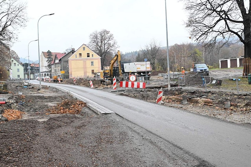 Prace na ulicy 1 Maja w Wałbrzychu