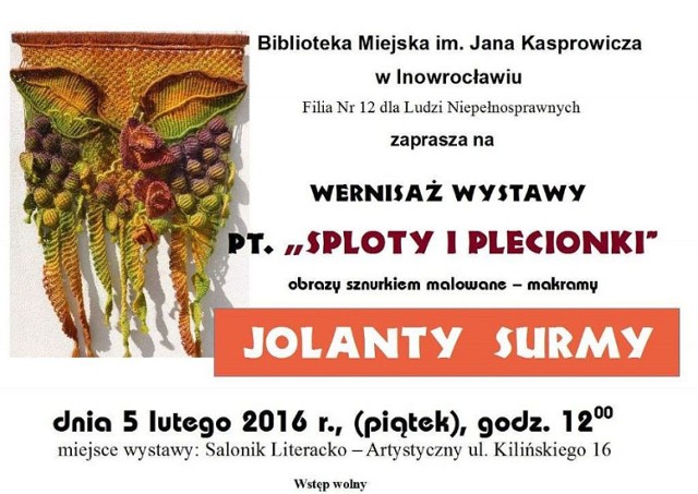 Wystawa prac Jolanty Surmy w inowrocławskiej bibliotece.