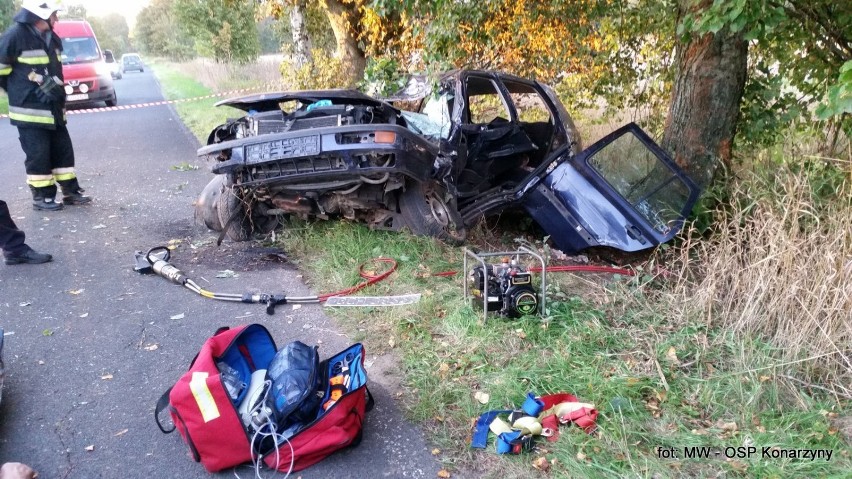 Tragiczny wypadek na drodze Żychce - Kiełpin, 28.09.2015r
