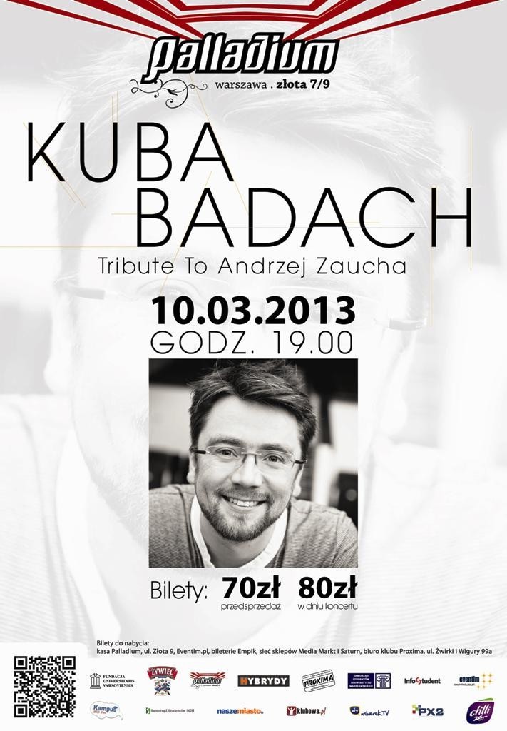 Wygraj bilety na koncert Kuby Badacha &quot;Tribute To Andrzej Zaucha&quot; w Palladium 10 marca [WYNIKI]