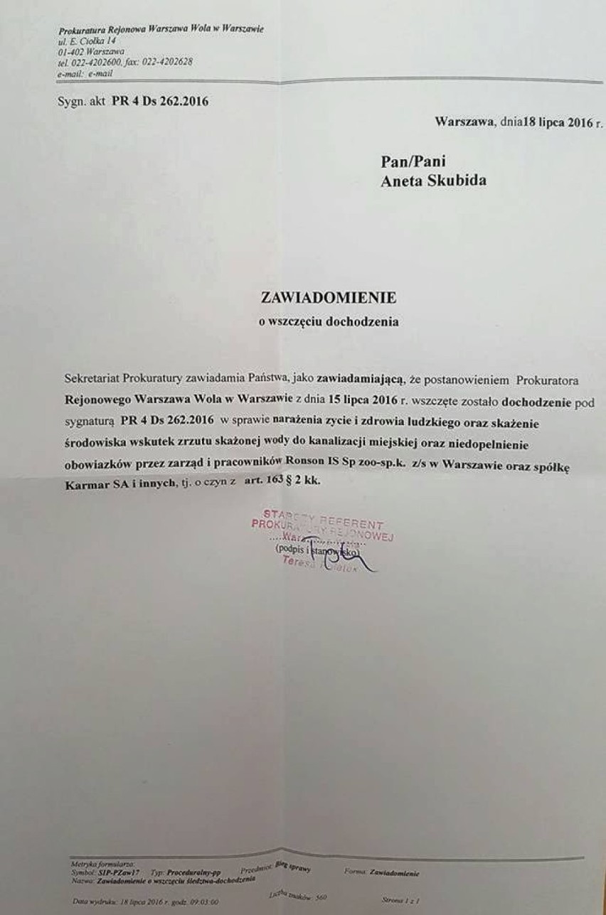 Skażone grunty na Woli - prokuratura wszczęła śledztwo....