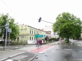 Dwie stacje naprawcze dla rowerów i sygnalizacja świetlna w Chełmnie. Zdjęcia