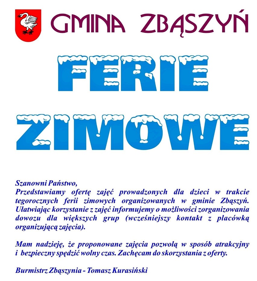 Ferie zimowe w gminie Zbąszyń