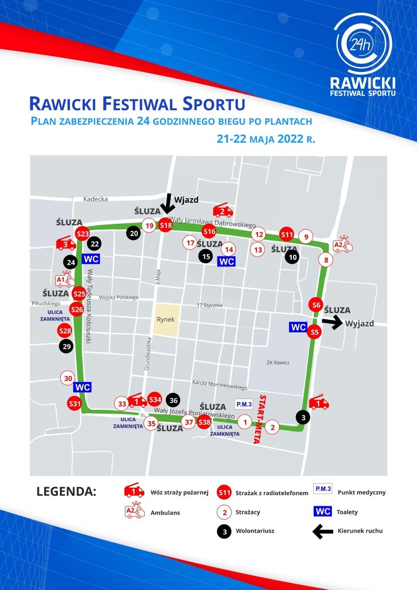 24-godzinny Rawicki Festiwal Sportu (2022) już w ten weekend. Będą utrudnienia dla kierowców i pieszych