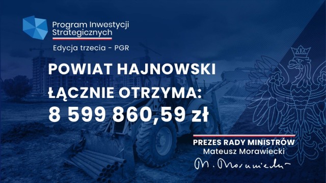 Do powiatu hajnowskiego trafi łącznie 8 599 860, 59 zł