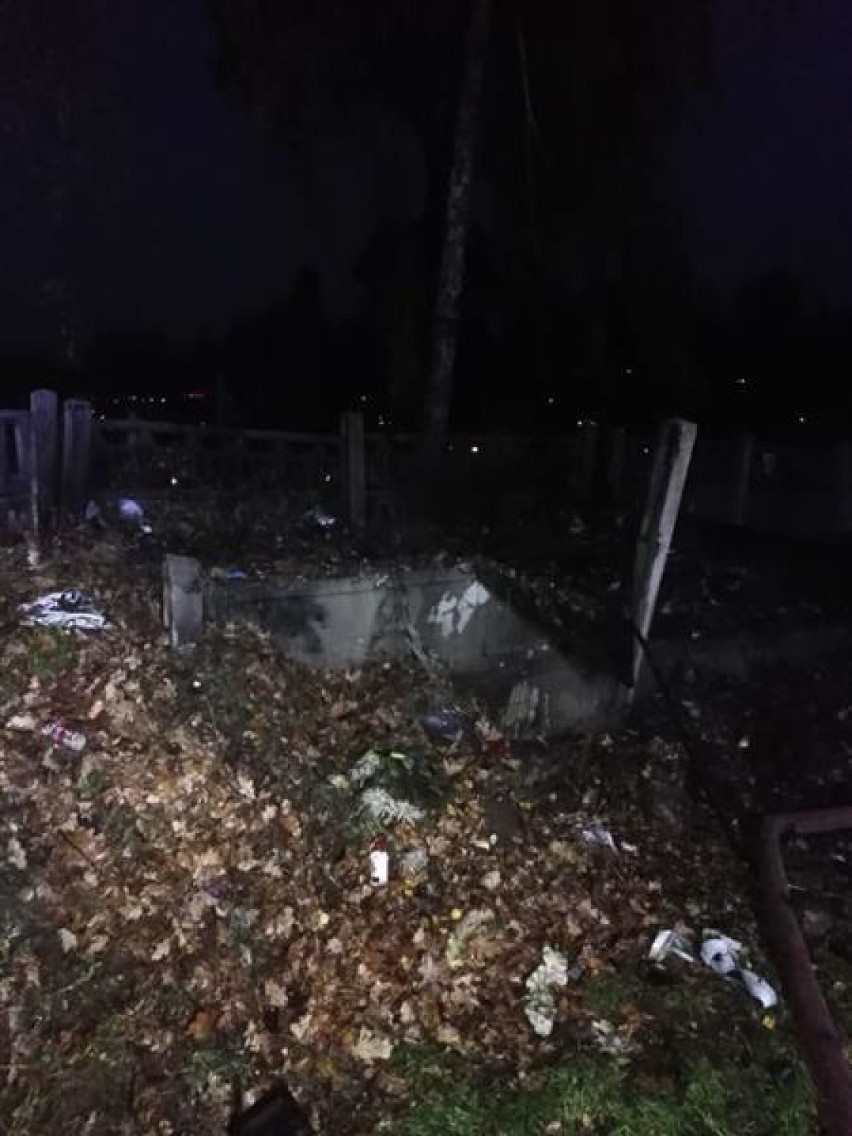 Pożar na cmentarzu w Modzerowie w powiecie włocławskim [zdjęcia]