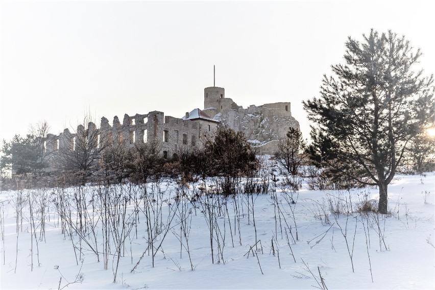 Zamek w Rabsztynie w zimowej szacie, luty 2021