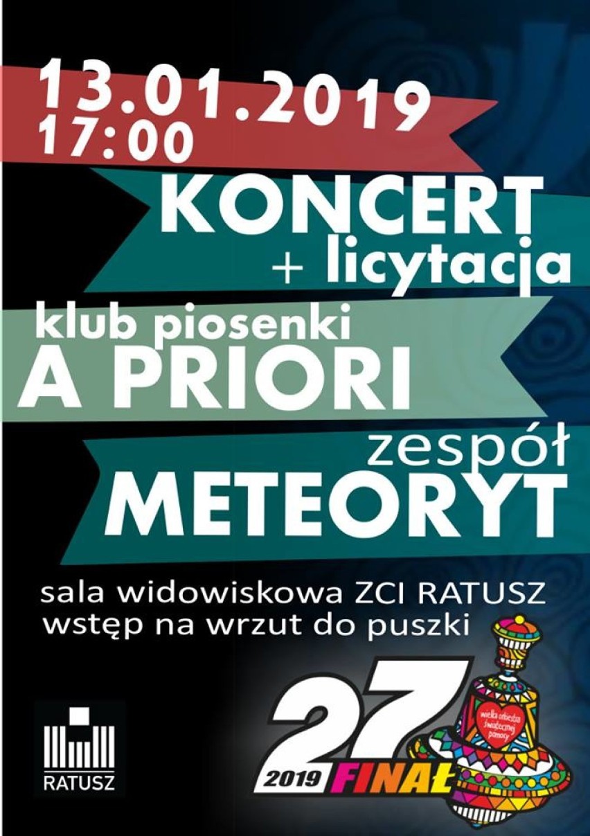 Wielka Orkiestra Świątecznej Pomocy 2019. 27. Finał w Zduńskiej Woli, Szadku i Zapolicach                      