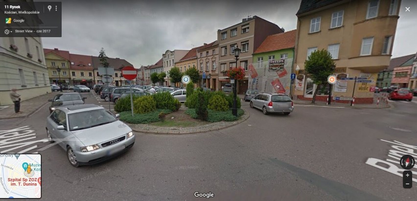 Kościan. Rynek i okolice w Google Street View
