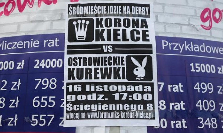 Kontrowersyjne plakaty w Kielcach! Wielkie mocje przed meczem Korona II – KSZO 1929 Ostrowiec