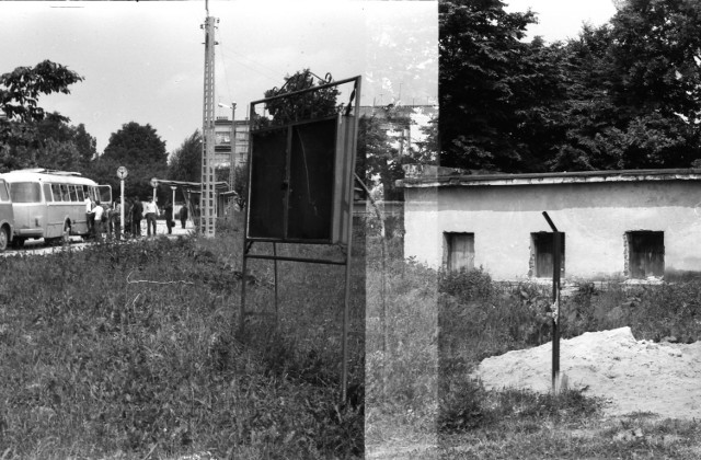 Przystanek PKS i ZKM przy ul. Mickiewicza.

- Widoczny autobus Jelcz 043 (ogórek) z przyczepą P/01. W latach 70-tych i 80-tych w tym miejscu mieścił się jeden z główniejszych przystanków w Kraśniku Fabrycznym. Przy przystanku znajdował się szalet miejski i alejki przy których rosły dzikie róże. W późniejszych latach przy skwerze pojawiła się budka z zapiekankami i kolektura totolotka. W połowie lat 90-tych wybudowano tzw."główny przystanek przy zbiegu ul. Mickiewicza i Krasińskiego. Wówczas rola tego przystanku ograniczyła się do roli przystanku MPK.Przez wiele lat ten odcinek ul. Mickiewicza nie był dostępny dla ruchu. Przy przystanku poruszać się mogły jedynie autobusy MPK i ZKM, taxi oraz służby miejskie - opisuje Maksym Bratko.