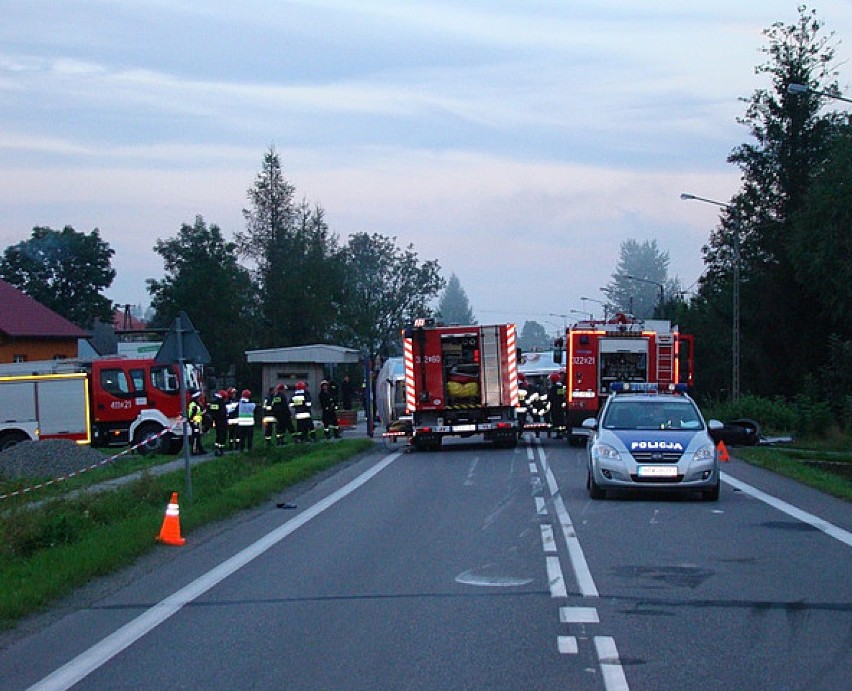 Wypadek Blizne. Przewróciła się cysterna