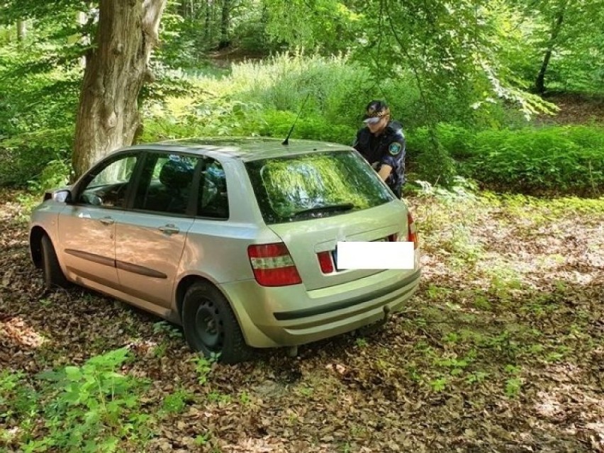 Znaleziono rozbity samochód na Kalwarii Wejherowskiej [ZDJĘCIA]