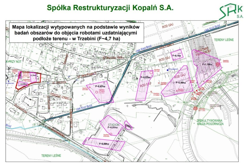 Wyniki badań pokopalnianego terenu w Trzebini. Zobaczcie mapy z miejscami, gdzie jest największe ryzyko zapadlisk!