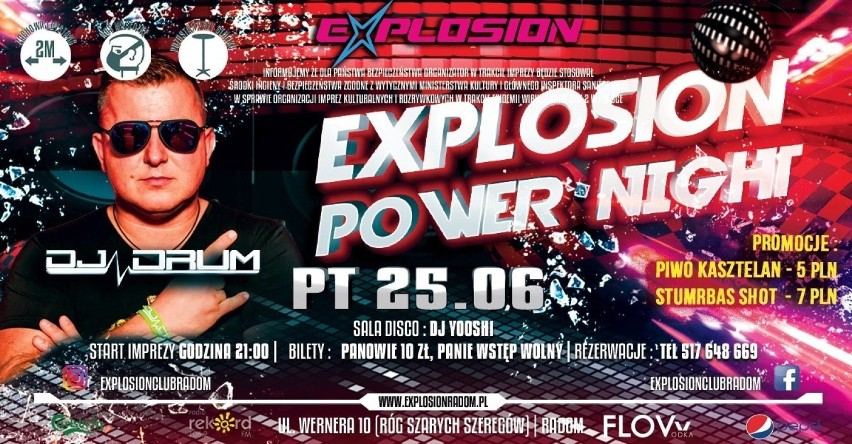 Radomski klub Explosion zaprasza na weekendowe imprezy!