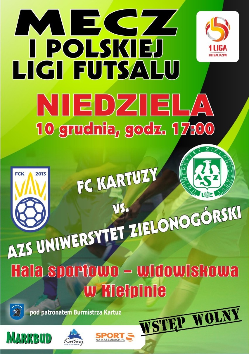 W niedzielę FC Kartuzy zagra z AZS Uniwersytet Zielonogórski  