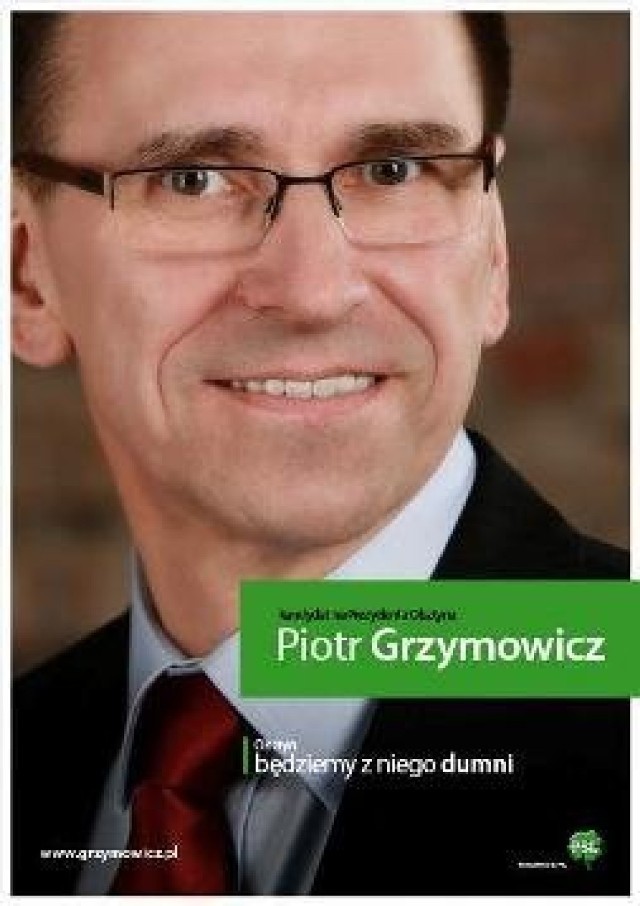 Plakat wyborczy Piotra Grzymowicz
