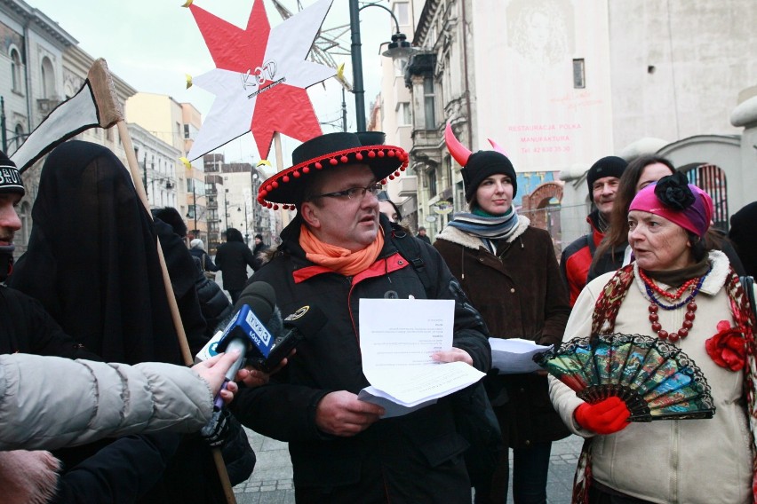 Jasełka KOD na Piotrkowskiej