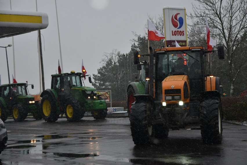 Protest rolników. Zablokowana krajowa jedenastka w Budzyniu