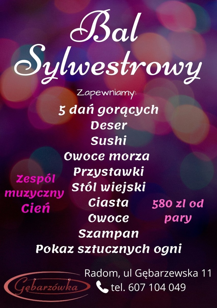 Sylwester 2019/20 w Radomiu. Dom weselny Gębarzówka zaprasza na bal sylwestrowy