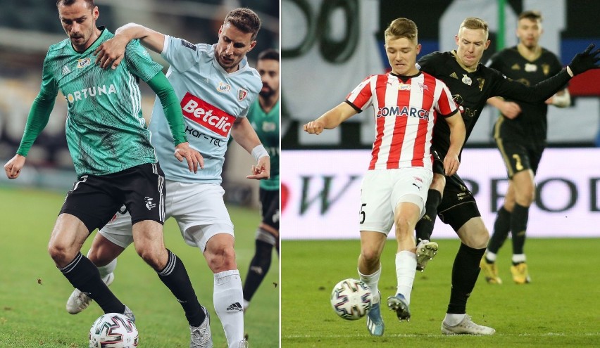 Z lewej Cholewiak podczas meczu Legia - Piast, z prawej...