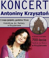 Krzyżanowo. Koncert Antoniny Krzysztoń z okazji 700-lecia parafii św. Barbary