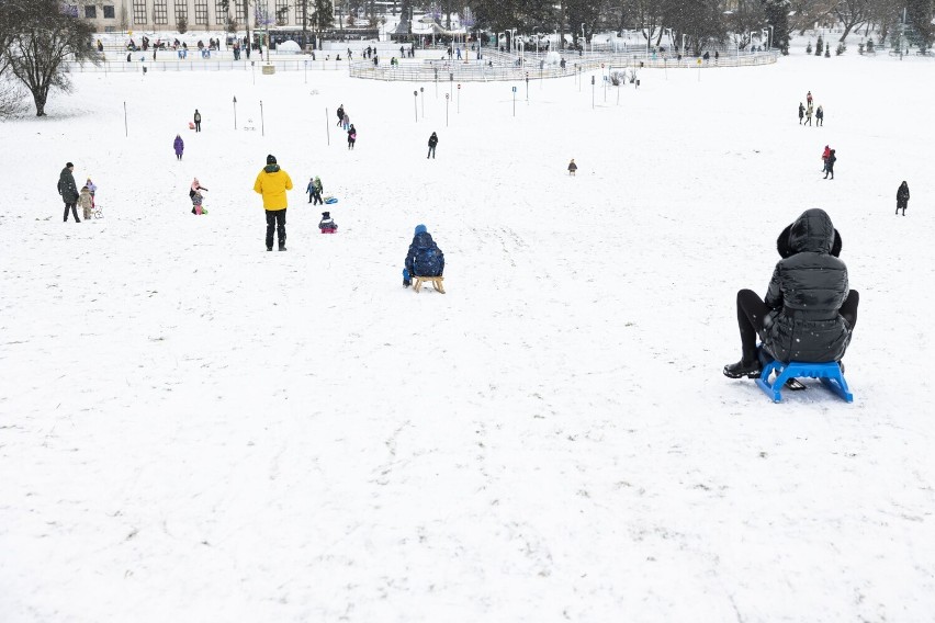 Zima w Parku Jordana - to czas dla saneczkarzy i łyżwiarzy  [GALERIA]