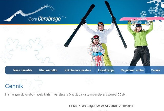 Nowa jest też narciarska strona internetowa Góry Chrobrego - www.gora-chrobrego.pl.