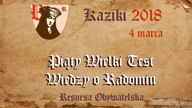 W galerii znajdą Państwo pytania, z którymi musieli zmierzyć się uczestnicy V Wielkiego Testu Wiedzy o Radomiu. Są to plansze, zawierające po 15 pytań w każdej z 4 rund.

Wszystkim, którzy chcą się sprawdzić, proponujemy przygotowanie kartki, napisanie na niej: "Runda 1" i numery od 1 do 15, "Runda 2" i numery od 1 do 15, ... i tak do do Rundy 4. Przy numerach pytań proszę wpisać następnie litery oznaczające poprawną odpowiedź (a, b, c lub d), a następnie porównać z kluczem, który publikujemy na ostatniej stronie galerii. Miłej zabawy!