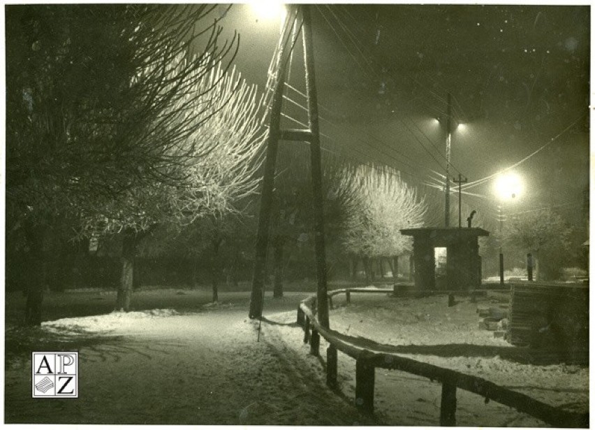 Ulica Partyzantów w Zamościu. Zima 1958 r.