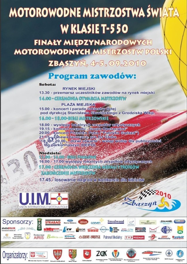 Zbąszyń - 4-5.09.2010; Motorowodne Mistrzostwa Świata w klasie T-550