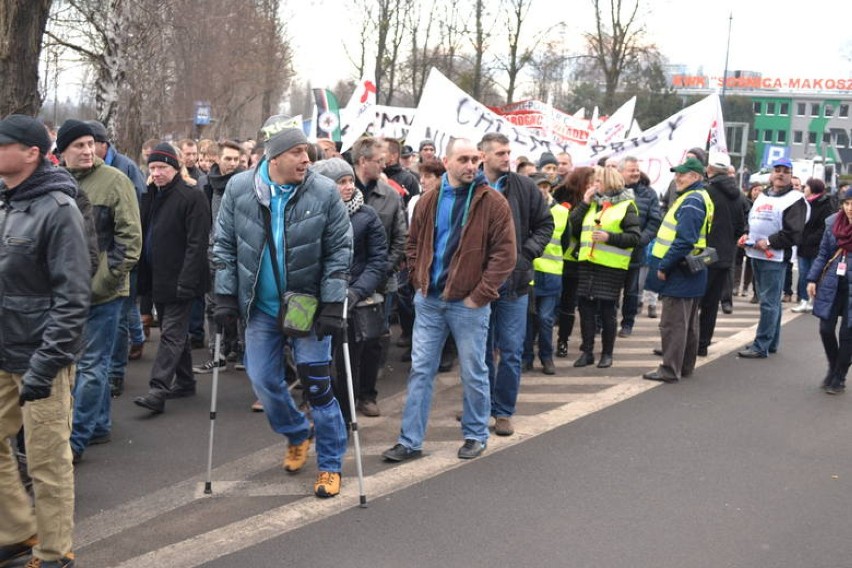 Strajk górników w Gliwicach. Zablokowane było centrum miasta [ZDJĘCIA]