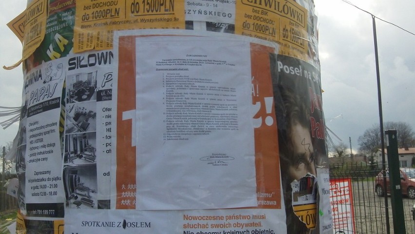 W Kraśniku celowo zaklejono plakaty RP programem sesji RM?