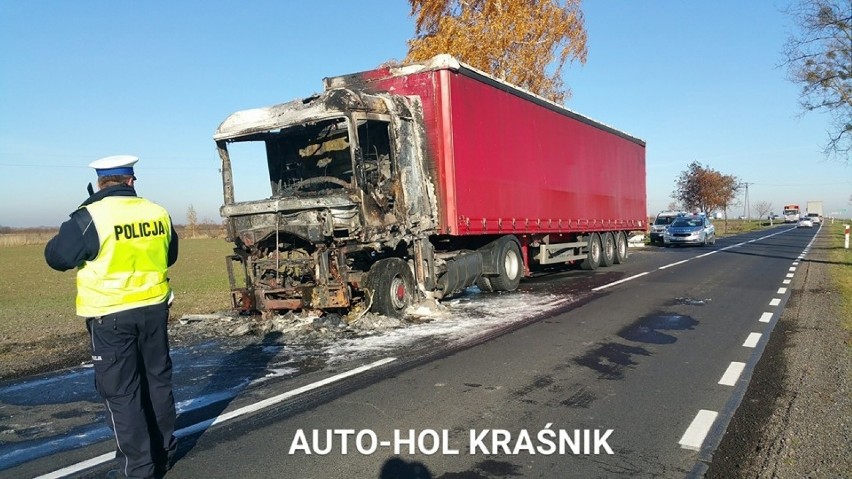 W Polichnie spłonęła ciężarówka (FOTO)