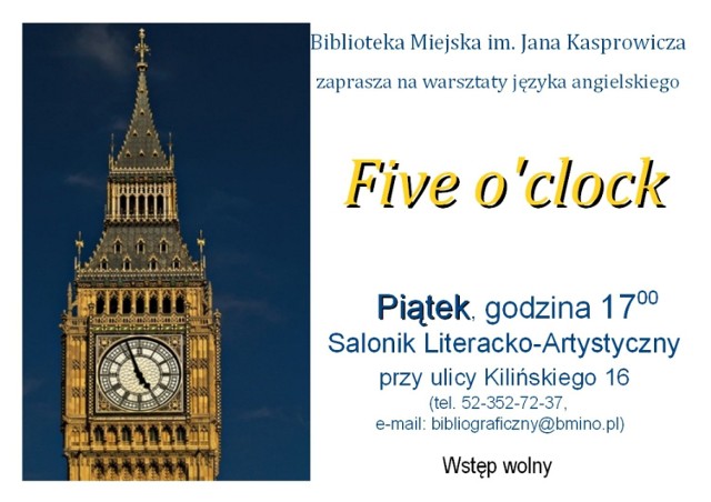 Five o'clock - warsztaty językowe