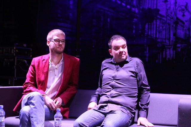 Od lewej: Roch Siciński, redaktor naczelny Radia Jazz FM oraz saksofonista Maciej Obara, który będzie odpowiedzialny za muzyczną Intl Jazz Platform podczas Letniej Akademii Jazzu w Łodzi.