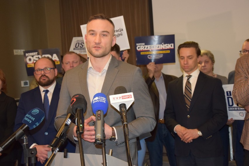 Krzysztof Bosak zaprezentował kandydata na prezydenta Suwałk